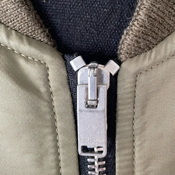 💚 Saint Laurent Green Padded Bomber Jacket - Picture 5 of 12